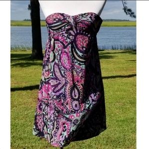 Tibi printed strapless dress